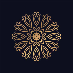 Single Luxury Golden Mandala Design Background Vector.