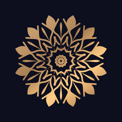 Elegant mandala background with golden arabesque pattern gold color Vector.