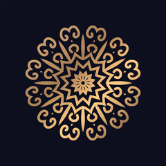 Luxury mandala background with golden arabesque pattern gold color Vector