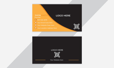 Double-sided creative business card vector design template. Business card for business and personal use. Vector illustration design. Horizontal layout, Print Double-sided creative business card.