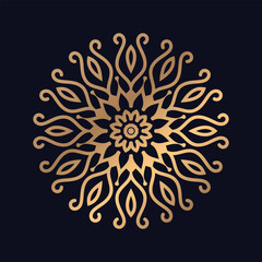 Single Colorful Golden Mandala Design Background Vector