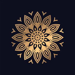 Single Elegant Golden Mandala Design Background Vector.