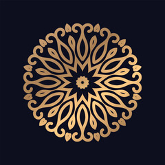 Single Cute Golden Mandala Design Background Vector
