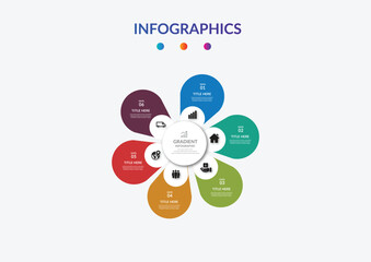 Circle gradient infographic element vector design template