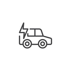 Electric car line icon