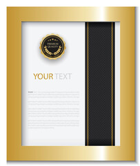 Diploma certificate template black and gold color with luxury and modern style vector image Premium Vector.