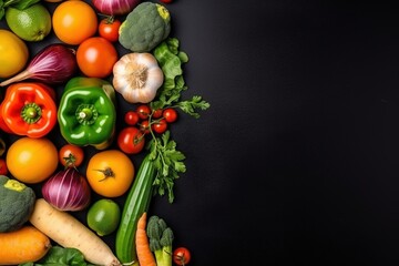 Vegetables wooden board, ingredients of food,Ai Generative