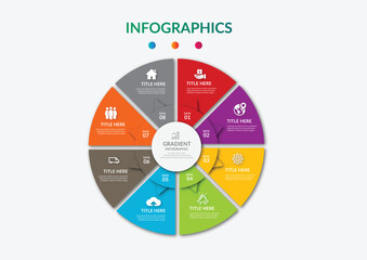 Creative gradient infographics elements data template design