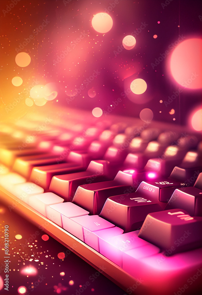 Poster abstract background with a keyboard