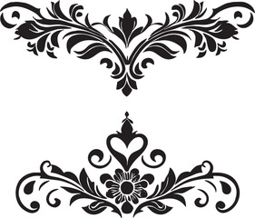 Floral Ornament Vector Black and White