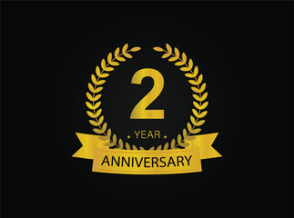 2th golden anniversary logo. with ring and ribbon.