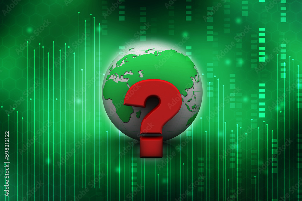 Poster 3d rendering question mark