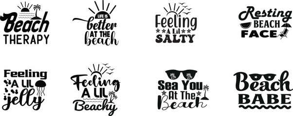 Fototapeta premium Beach quots svg bundle