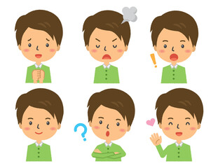 上半身　人物　イラスト　喜怒哀楽