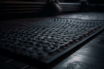 Rubber mat designed for preventing slips and falls. Generative AI
