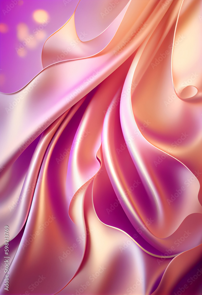 Poster beautiful abstract flower lavender from smooth elegant transparent fabric concept, contemporary on b