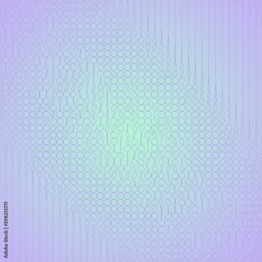 Poster Wave pattern of simple flat geometric objects. Abstract neon background. 3d rendering digital illustration