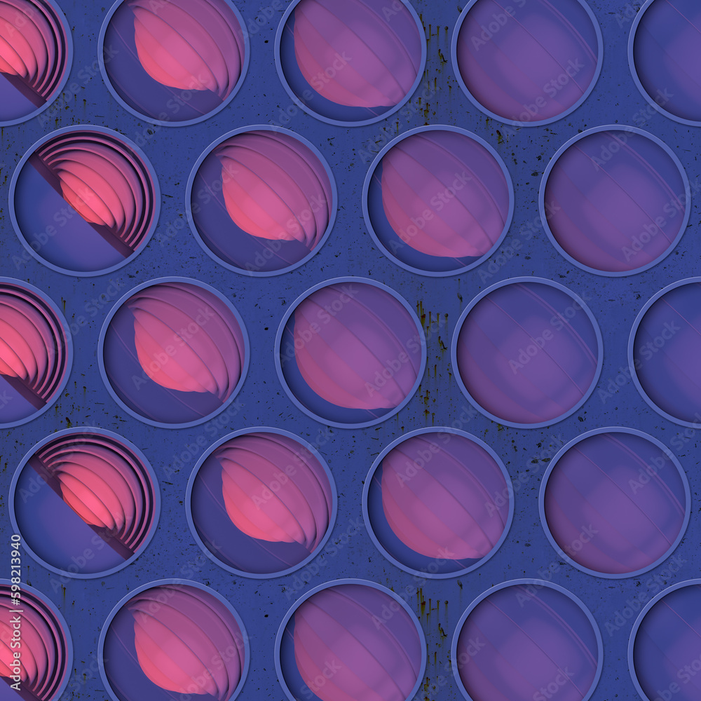 Aufkleber 3d rendering digital illustration of an abstract geometric pattern with a fancy gradient. Geometric art background