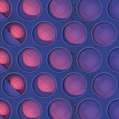 3d rendering digital illustration of an abstract geometric pattern with a fancy gradient. Geometric art background