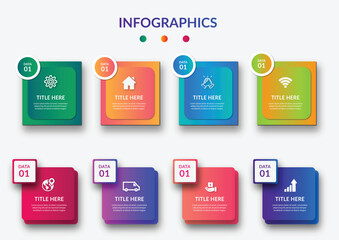 Flowchart steps timeline infographics elements design