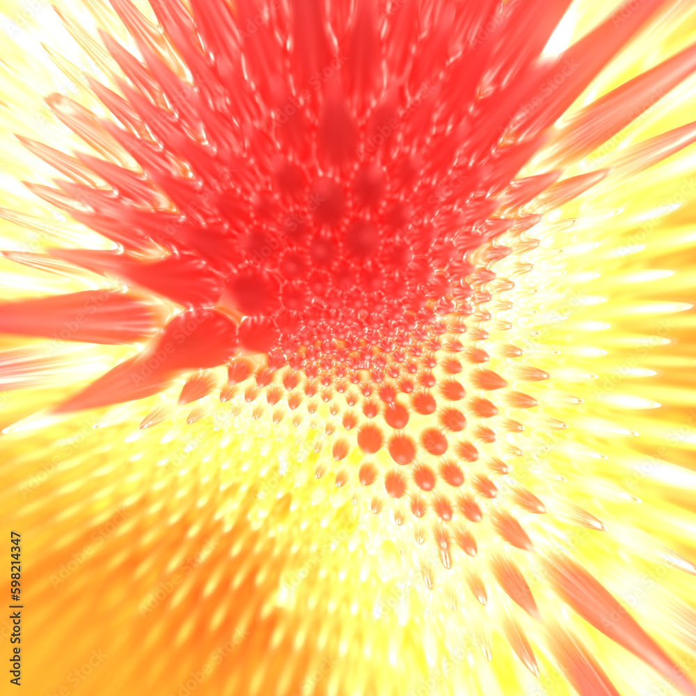 Poster psychedelic composition with fantastic ferromagnet surface. decoration element background. 3d render