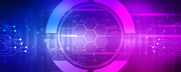 2d illustration Abstract futuristic electronic circuit technology background