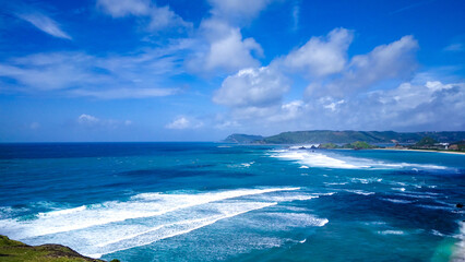 beach and sea in tropical island in Mandalika, Lombok island, Indonesia