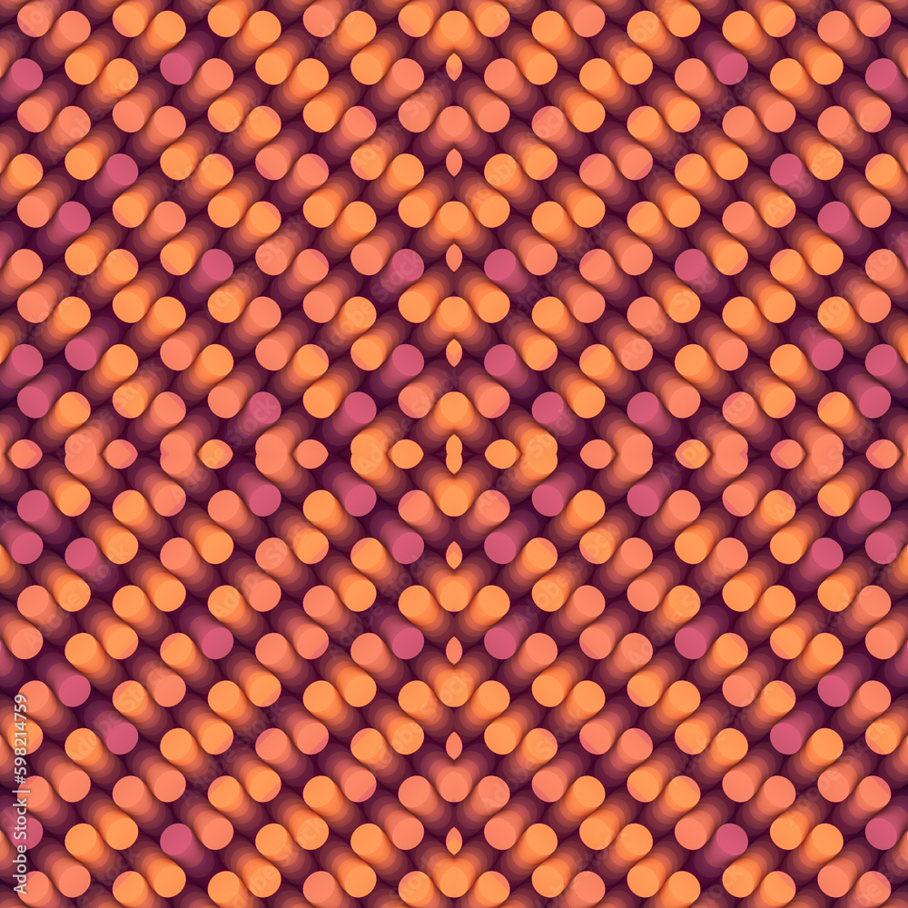 Poster Creative digital background of many cylinders with a trendy gradient. Abstract art design. 3d rendering illustration