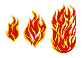 Set cartoon fire flames. © Natalia