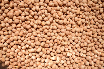 White chickpeas pattern. Food background.