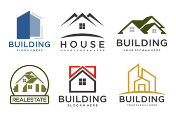 Real Estate Logo, house logo and building logo icon set .design template vector illustration