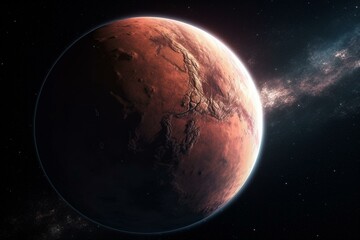 Fototapeta na wymiar Rocky exoplanet in faraway space beyond our solar system. Generative AI