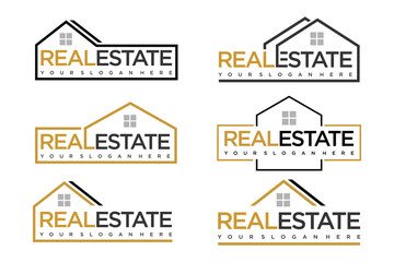 Real Estate Logo, house logo and building logo icon set .design template vector illustration