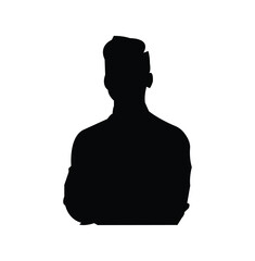 Vector silhouette of a man in a business suit standing, black color isolated on white background.Full length front, back silhouette of man.Set of businessmen vector silhouettes.
