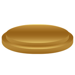 Gold Podium Display Circle 3d Flat Design Vector