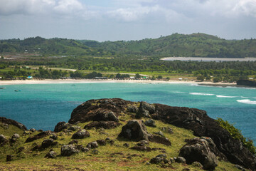 Rocky mountain next to the sea in Merese hill, Lombok Island, Indonesia