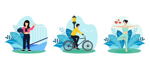 Weekend Activity Flat Bundle Design