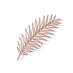 Fototapeta premium Abstract palm leaf. Minimalistic art in pastel colors. Design element for wall art, social media, posters, stickers and invitations. Modern vector illustration in flat style. Generative AI