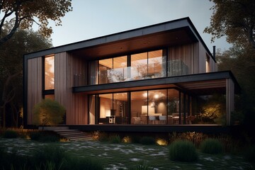 Architectural house design in 3D. Generative AI