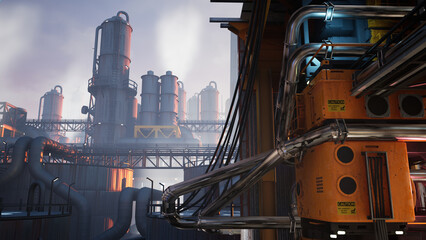 工場内のプラントと空調設備