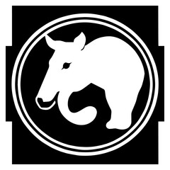animal logo vector black and white
