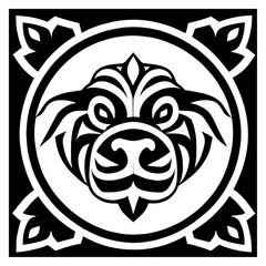 black and white tattoo of a flower