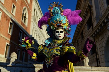 Fototapeta na wymiar Costumes from Venice Carnival , italia