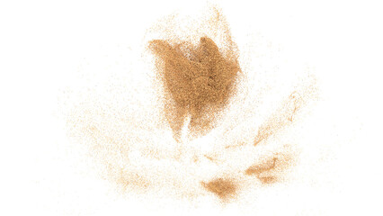 Fototapeta na wymiar 3D rendering of scattered sand granules or fine dirt on transparent background