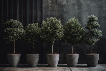 Potted trees. Generative AI