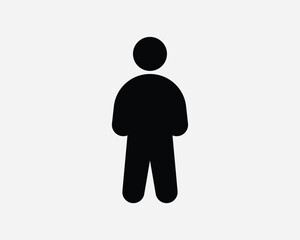Human Stick Figure Icon. Man Person Standing Symbol. Stickman Character Profile Avatar User Sign Black Vector Graphic Illustration Clipart Cricut Cut