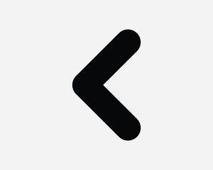 Left Arrow Icon. Previous Back Point Pointer Navigation Direction Before Sign. Less Than Lesser Symbol Vector Graphic Illustration Clipart Cricut