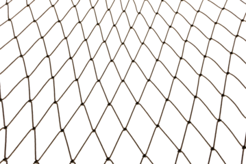 Football or tennis net. Rope mesh on a white background close-up