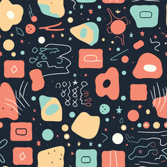 Doodle Wonderland: A Seamless Background of Abstract Lines and Childlike Doodles
