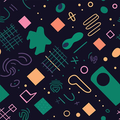 Scribble Magic: A Seamless Background of Colorful Doodles and Patterns
